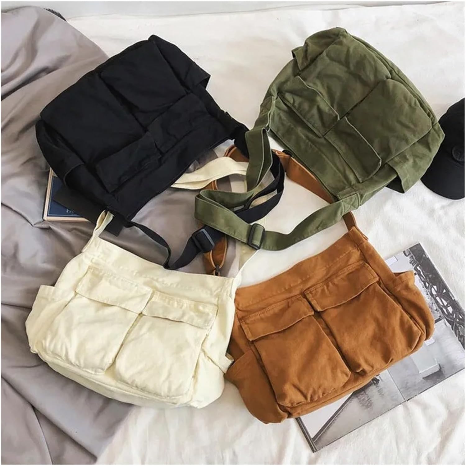 アフリカン125 サコッシュ 帆布 アフリカ布と帆布のサコッシュ(ブルー